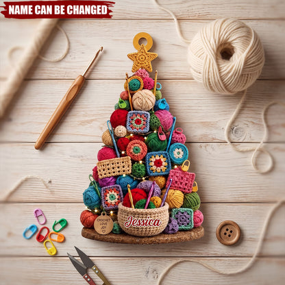 Crochet Love Joy, Personalized Acrylic Ornament, Gift For Crochet Lovers