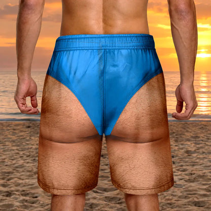 3D Funny Body Swim Trunks Man Groomsmen - Personalized Unisex Beach Shorts