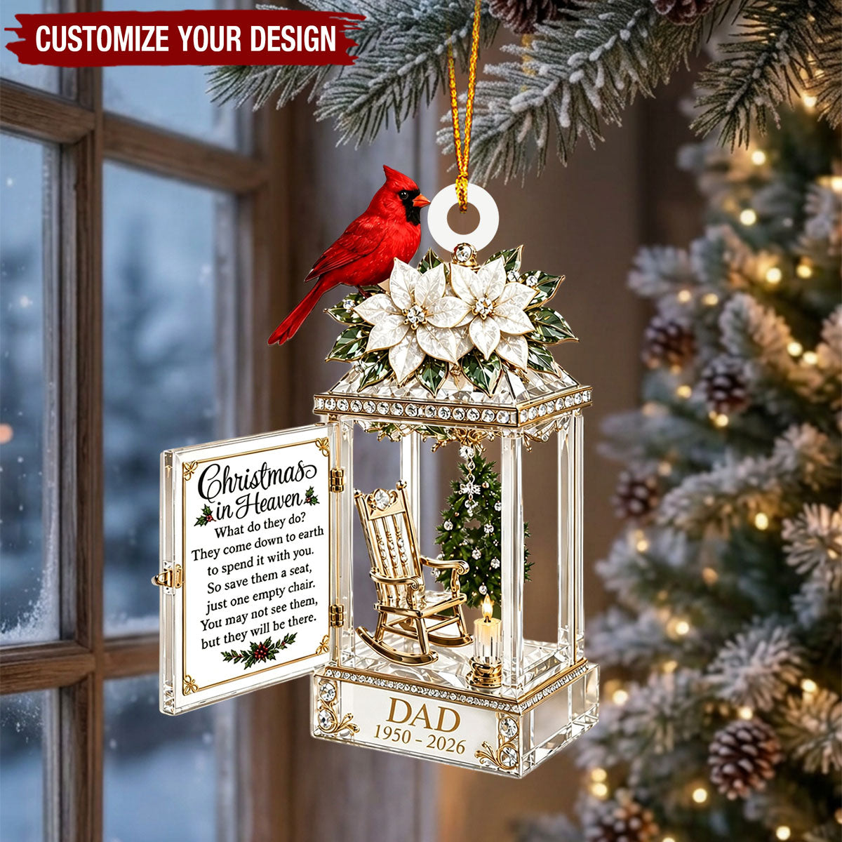 Christmas In Heaven In Loving Memory – Personalized Memorial Acrylic Ornament