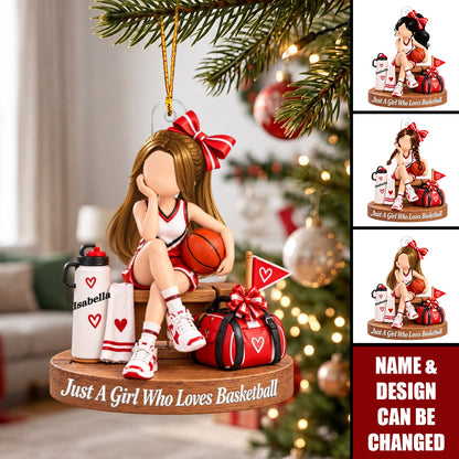 Personalized Acrylic Basketball Ornament - Christmas Keepsake