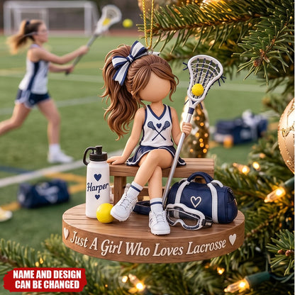 Personalized Acrylic Lacrosse Ornament, Custom Lacrosse Girl Gift For Daughter