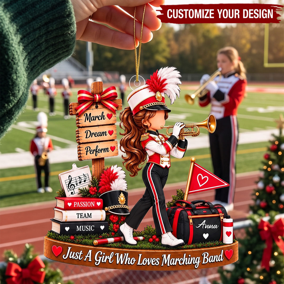 Personalized Marching Band Girl Ornament - Custom Marching Band Girl Gift