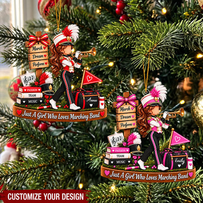 Personalized Marching Band Girl Ornament - Custom Marching Band Girl Gift