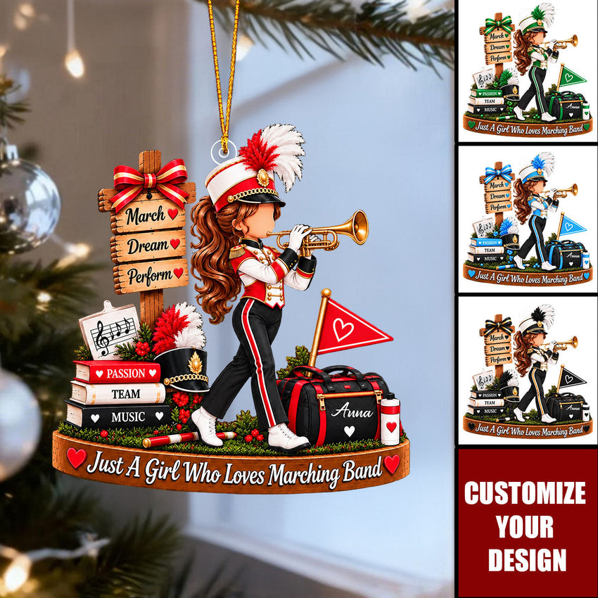 Personalized Marching Band Girl Ornament - Custom Marching Band Girl Gift
