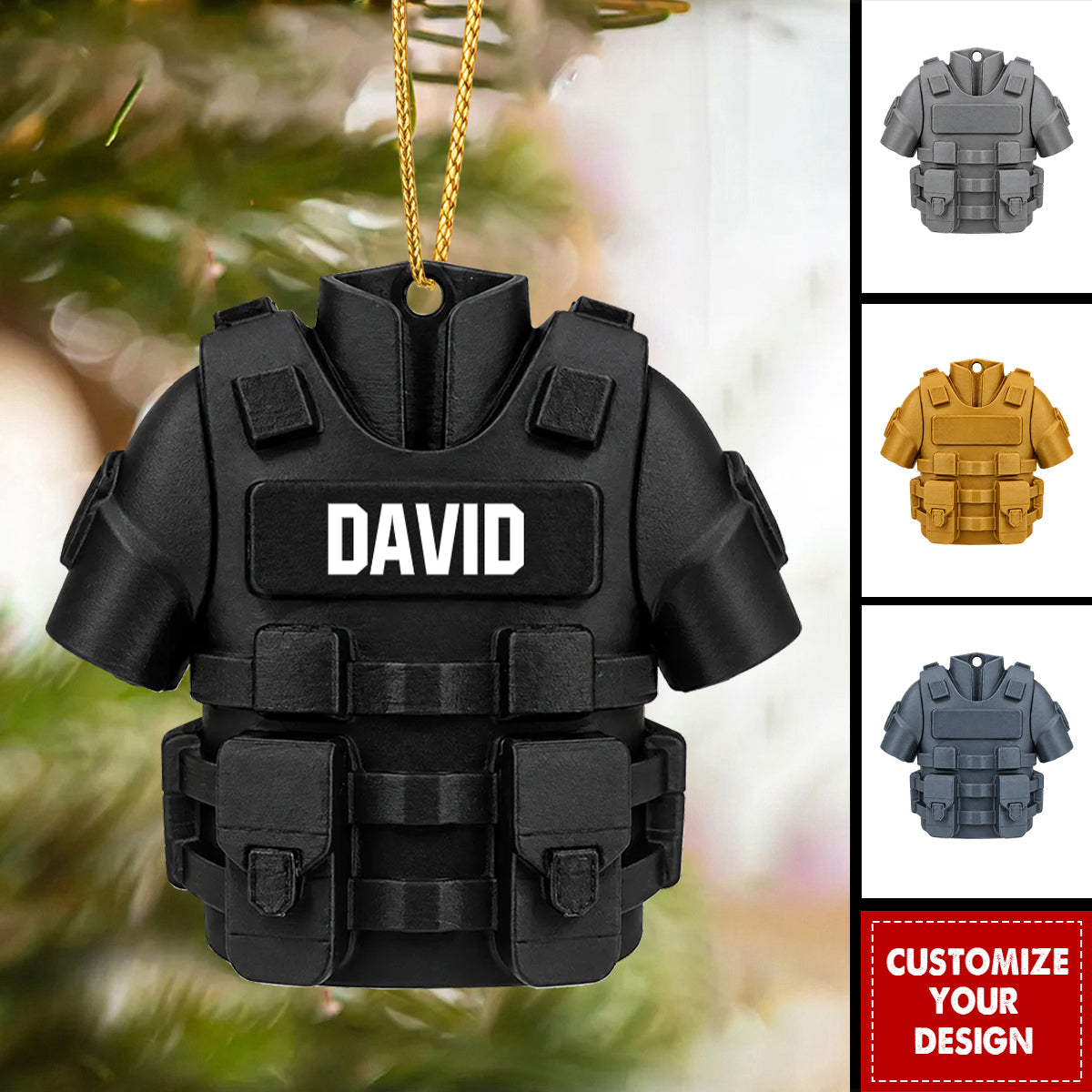 Personalized Police Vest Uniform - Custom Name Ornament