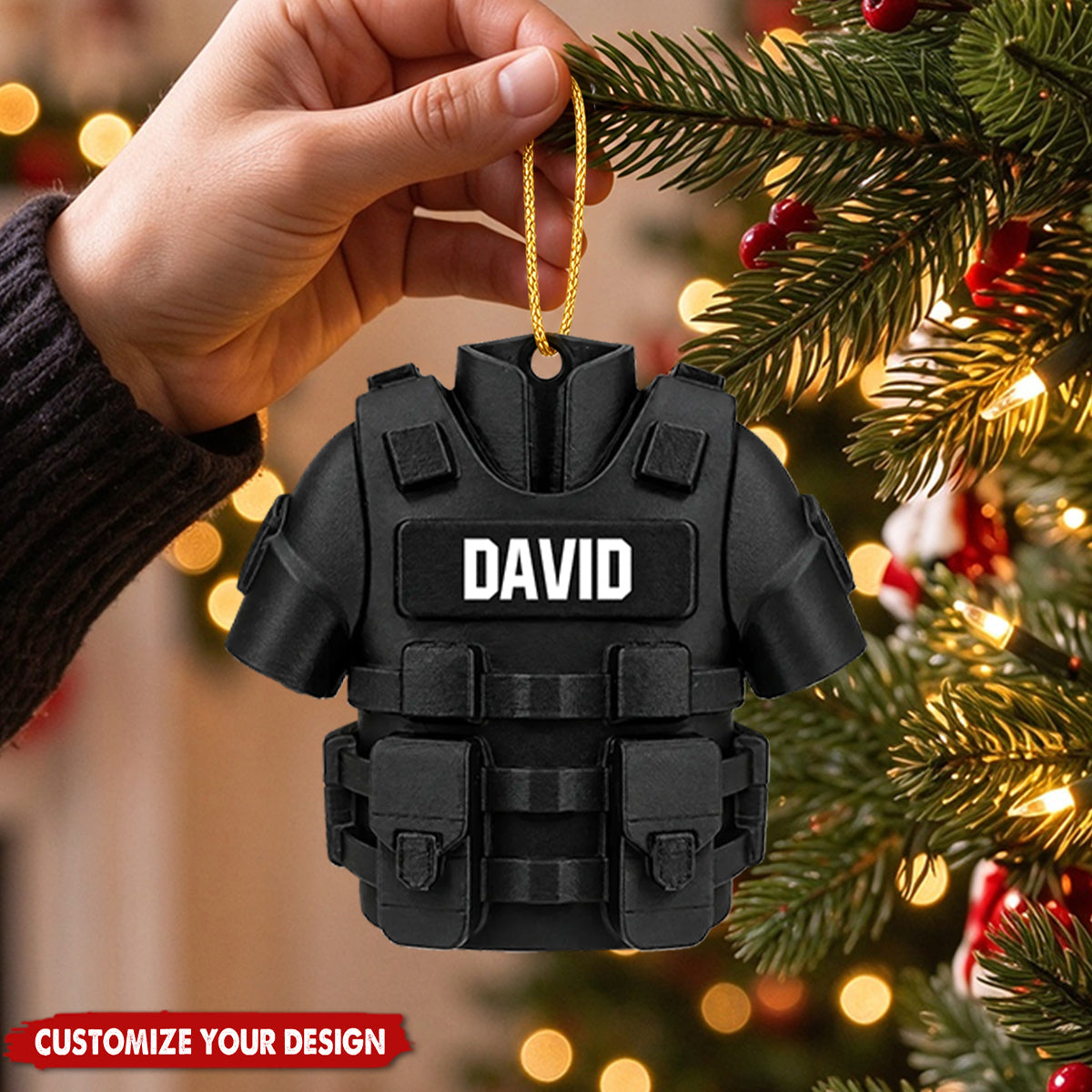 Personalized Police Vest Uniform - Custom Name Ornament