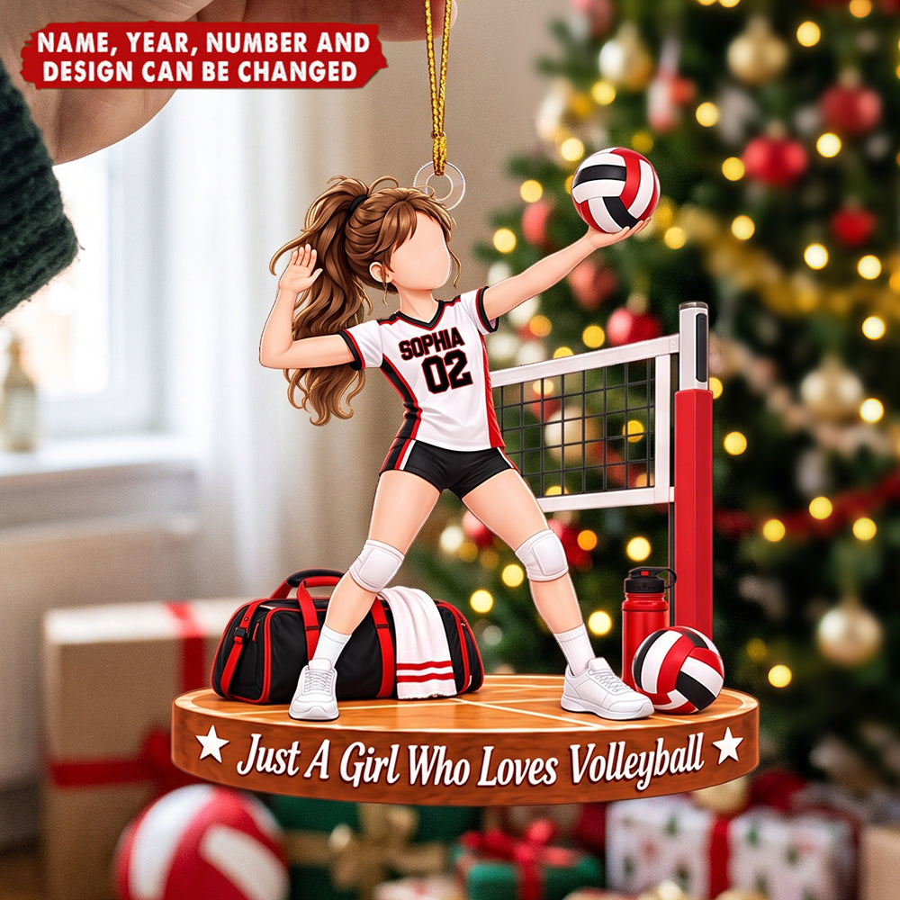 Just A Girl Who Loves Volleyball – Personalized Acrylic Custom Shape Ornament