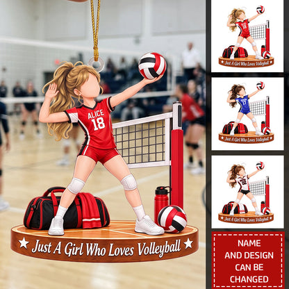 Just A Girl Who Loves Volleyball – Personalized Acrylic Custom Shape Ornament