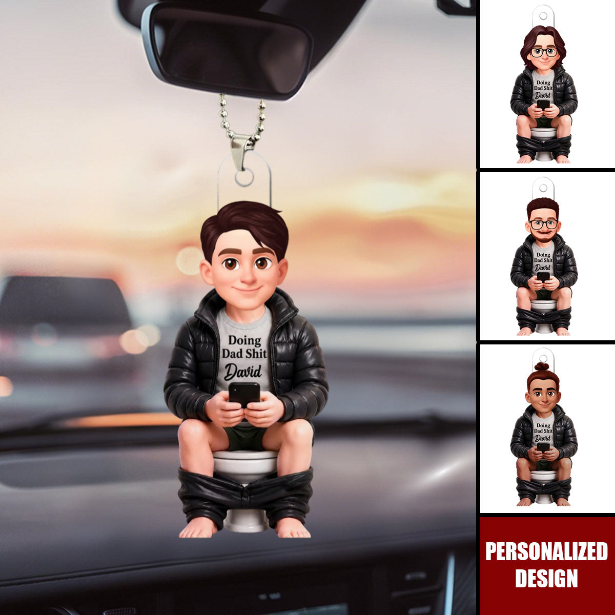 Doing Dad Sh*t – Funny Personalized Acrylic Car Ornament for Dad