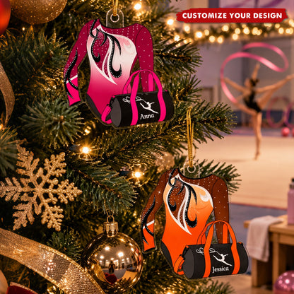 Personalized Gymnastics Leotard Acrylic Ornament - Custom Name Christmas Gift for Girl Gymnasts