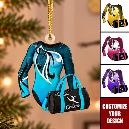 Personalized Gymnastics Leotard Acrylic Ornament - Custom Name Christmas Gift for Girl Gymnasts