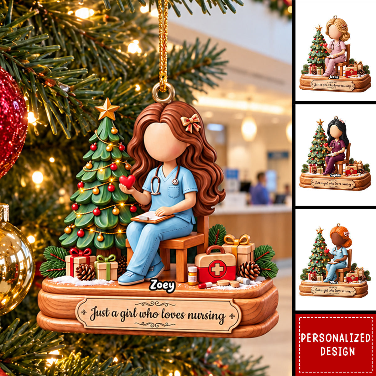 Personalized Nurse On Duty Ornament - Custom Christmas Gift For Nurses