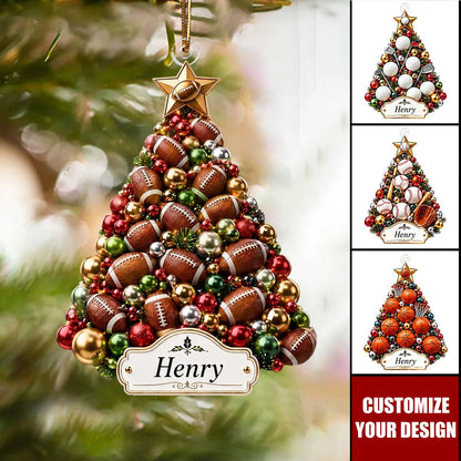 Personalized Multi‑Sport Acrylic Ornament, Gift for Athletes & Sports Fans