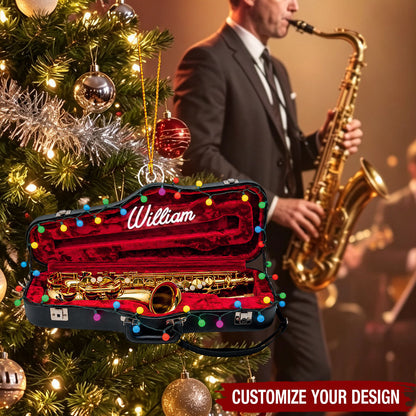 Personalized Saxophone Acrylic Christmas Ornament, Gift for Musicians