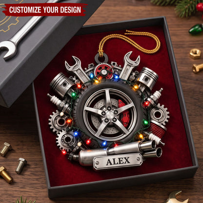 Personalized Auto Repair Acrylic Ornament, Mechanic Christmas Gift