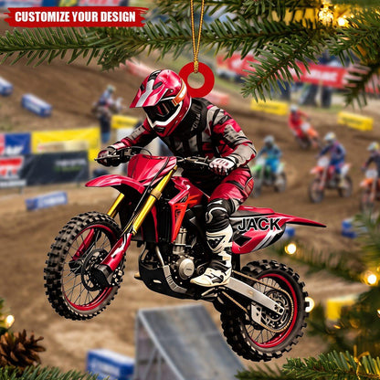 Personalized Motocross Acrylic Ornament, Custom Dirt Bike Gift for Racing Lover