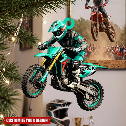 Personalized Motocross Acrylic Ornament, Custom Dirt Bike Gift for Racing Lover
