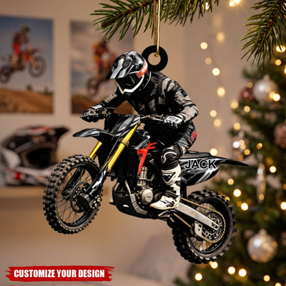 Personalized Motocross Acrylic Ornament, Custom Dirt Bike Gift for Racing Lover