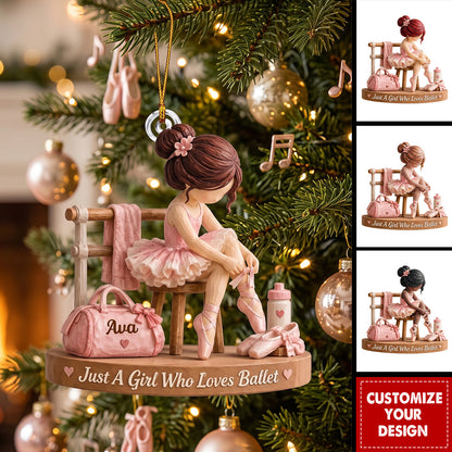 Personalized Ballet Dancer Acrylic Ornament, Dance Recital Christmas Keepsake