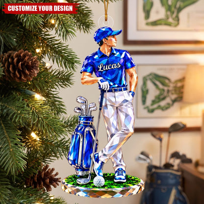Personalized Acrylic Golf Christmas Ornaments, Golf Lover Gifts