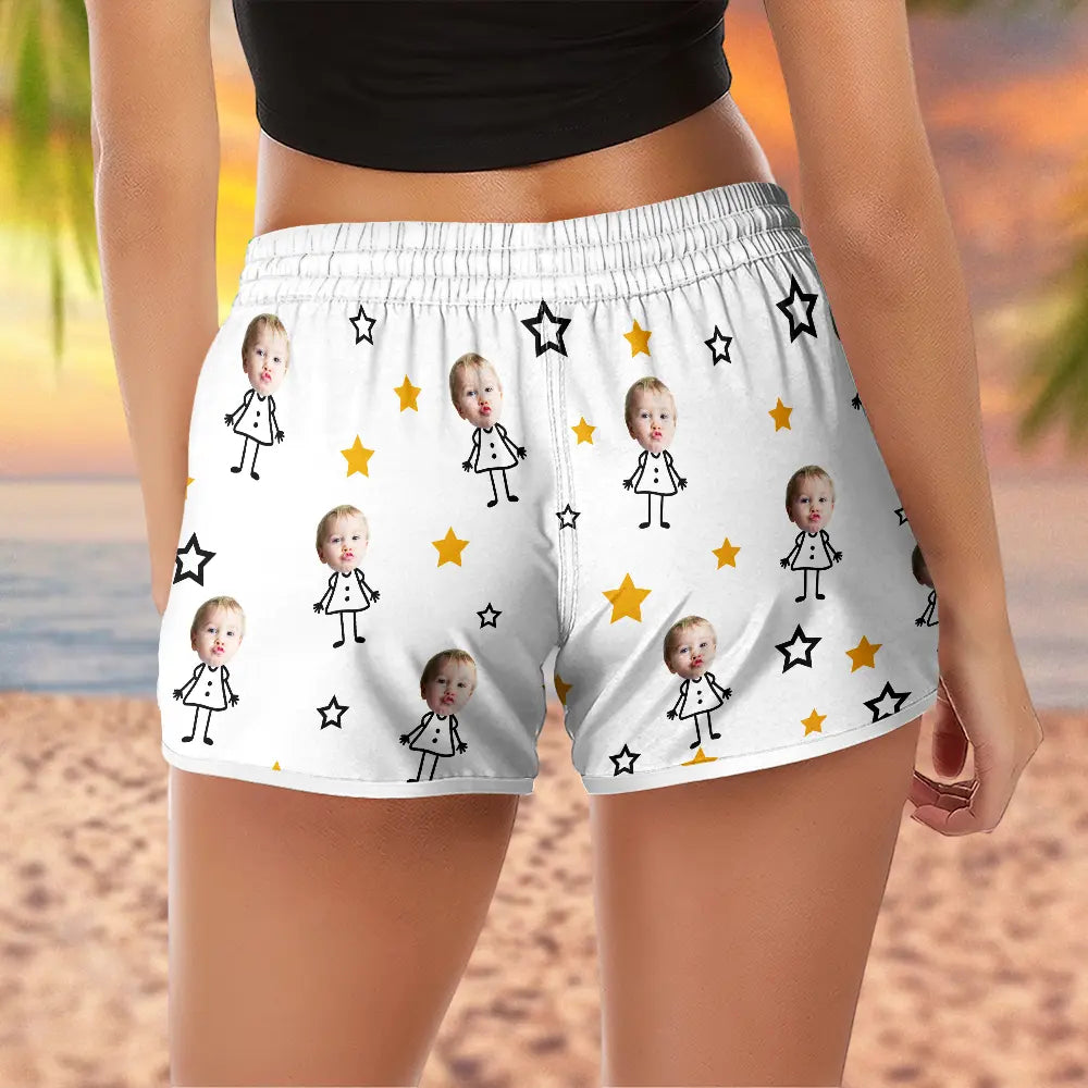 Custom Photo This Grandma Mom Belongs To Kids Pet - Personalized Women Beach Shorts