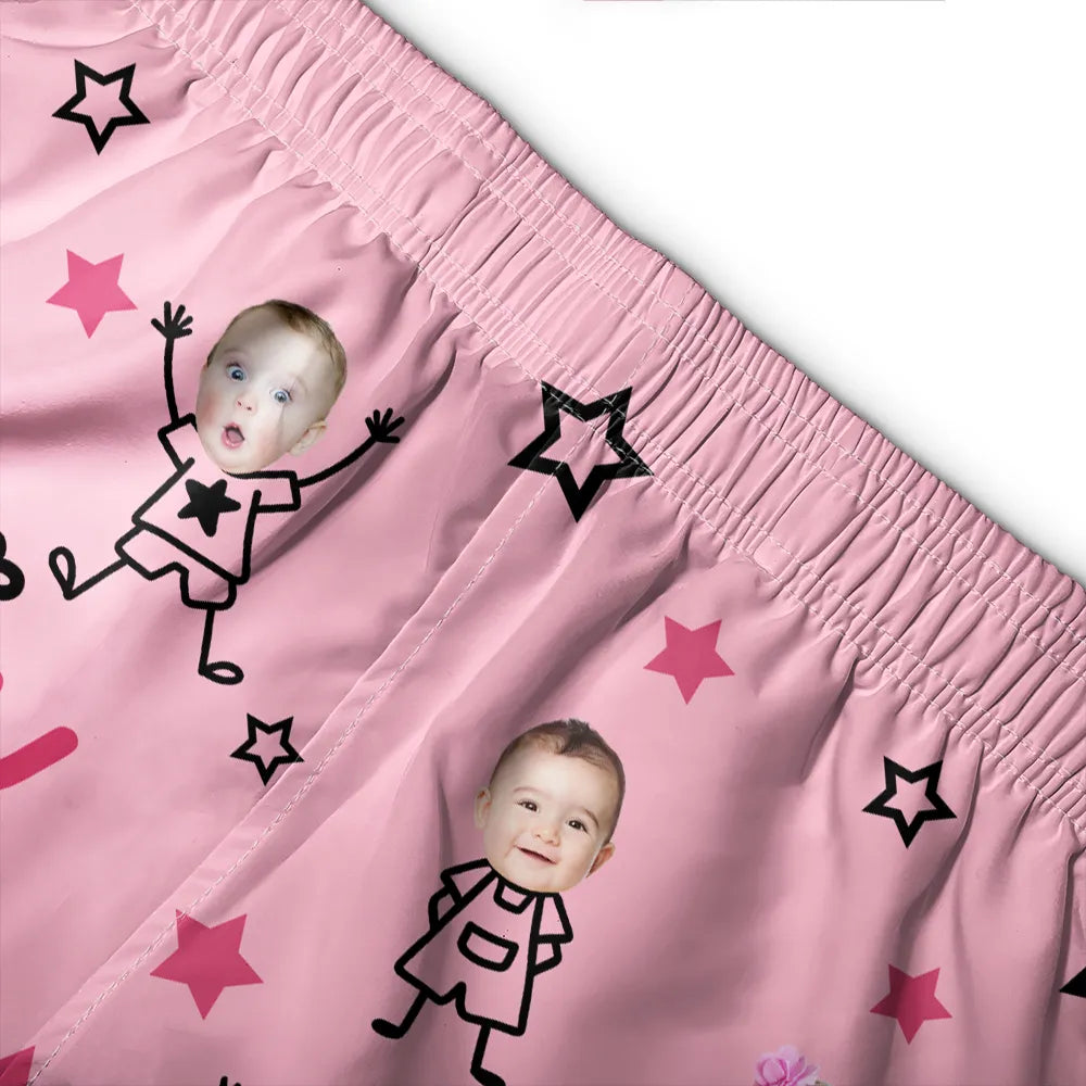Custom Photo This Grandma Mom Belongs To Kids Pet - Personalized Women Beach Shorts