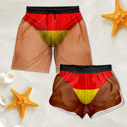 Funny 3D Body Swim Trunks Countries Flag - Personalized Unisex Beach Shorts