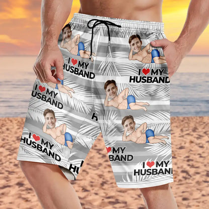 Custom Photo Funny Holiday Vacation Tropical Summer Item - Personalized Unisex Beach Shorts