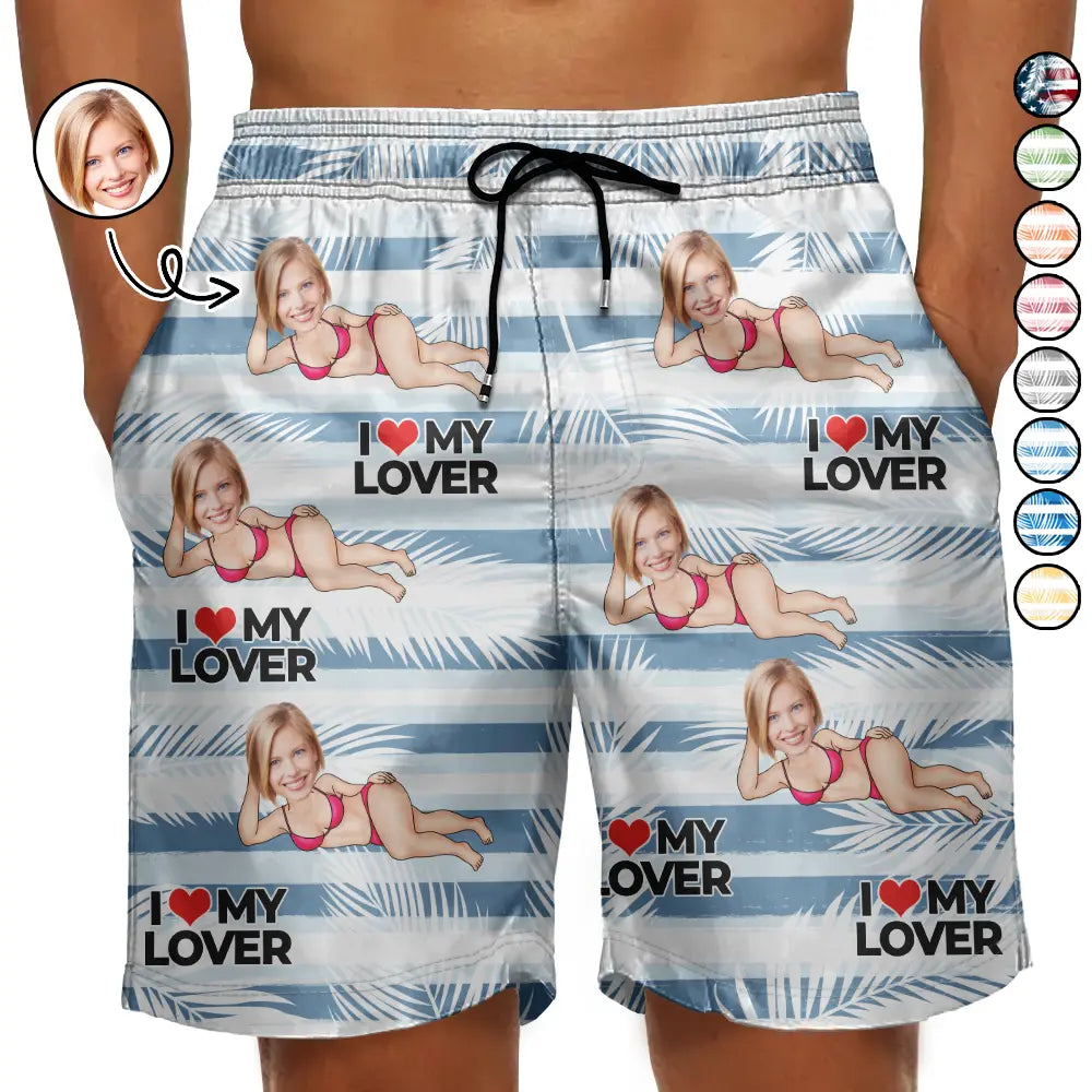 Custom Photo Funny Holiday Vacation Tropical Summer Item - Personalized Unisex Beach Shorts