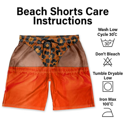 Funny Men Swim Trunks 3D Effect Body - Personalized Unisex Beach Shorts
