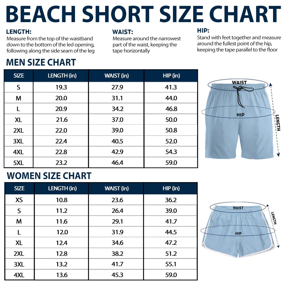 Funny Men Swim Trunks Leopard - Personalized Unisex Beach Shorts
