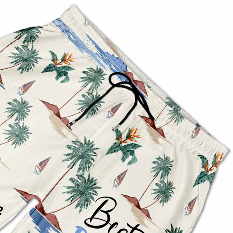 Best Dog Dad Ever - Personalized Unisex Beach Shorts
