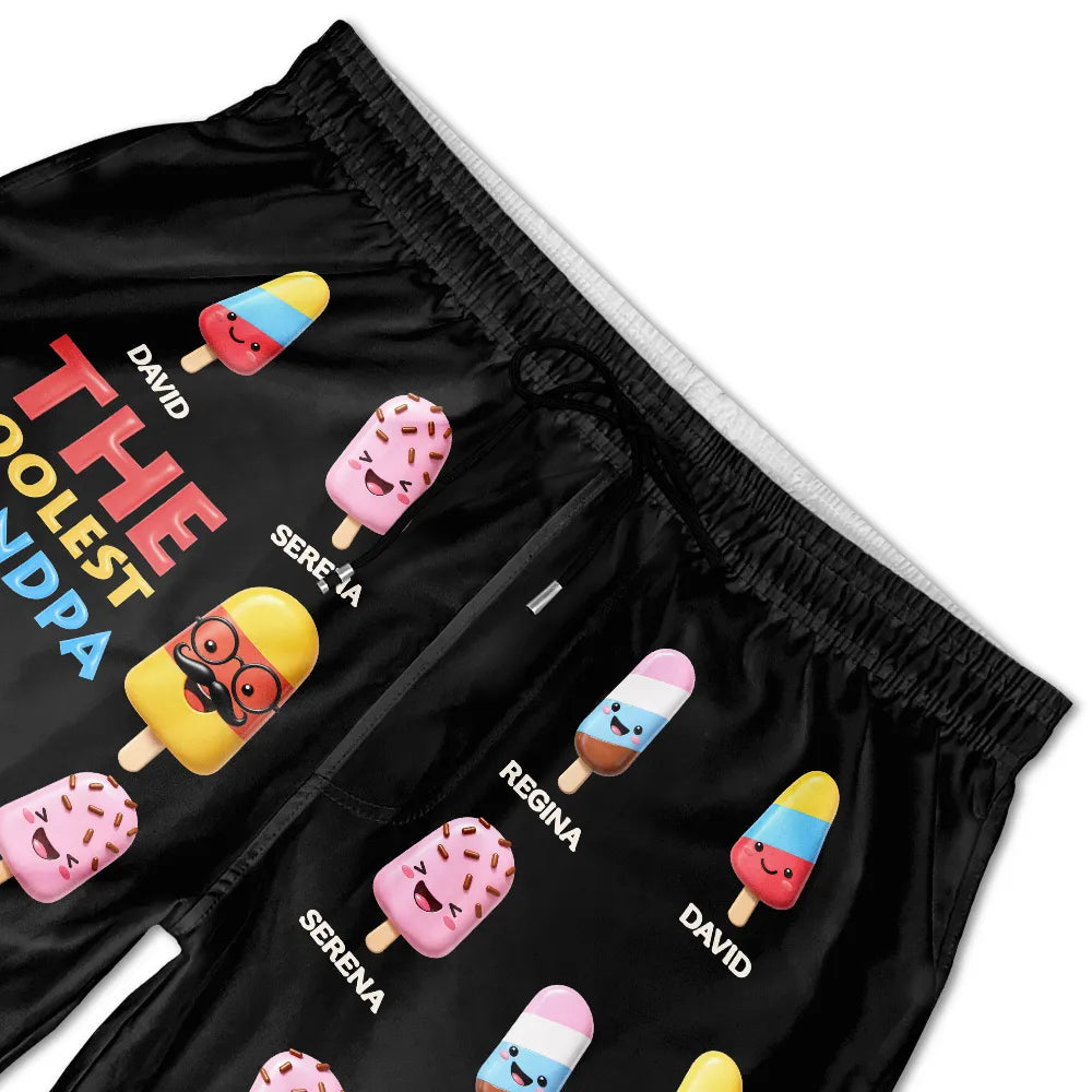 The Coolest Pop Grandpa Dad - Personalized Unisex Beach Shorts