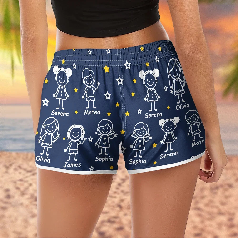 This Grandma Mom Belongs To Kids Pet - Personalized Women Beach Shorts