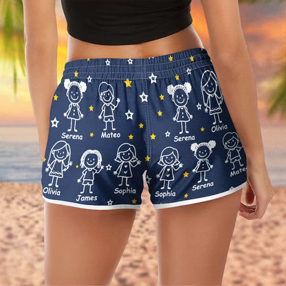 This Grandma Mom Belongs To Kids Pet - Personalized Women Beach Shorts