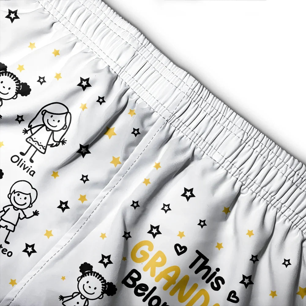 This Grandma Mom Belongs To Kids Pet - Personalized Women Beach Shorts