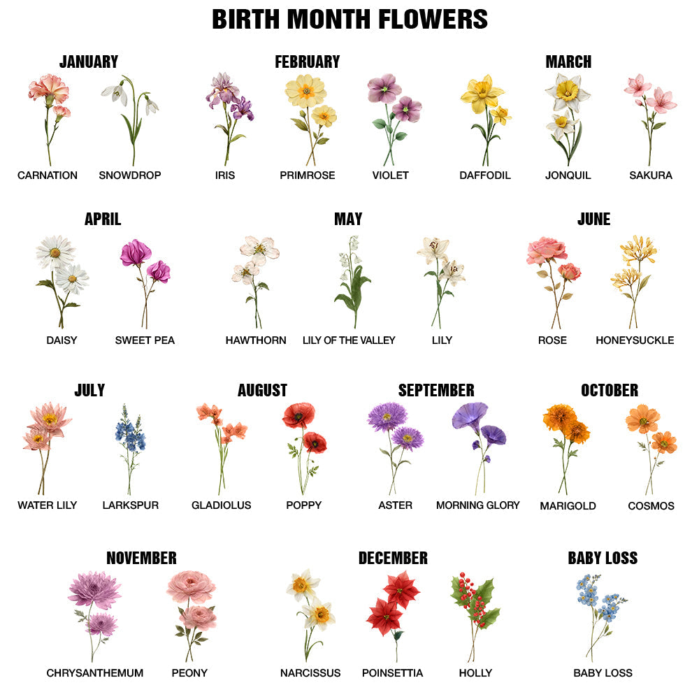 This Is My Happy Place Birth Flower Mom Grandma Kitchen - Personalized Kitchen Towel