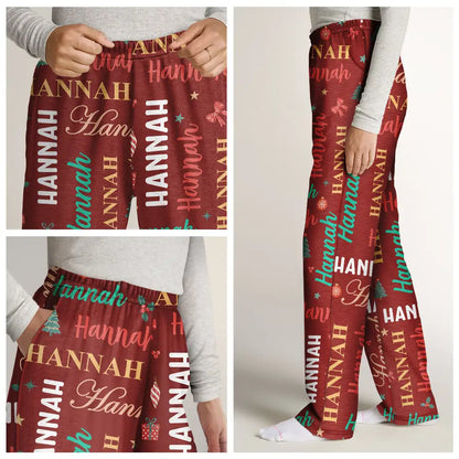 Matching Christmas Gift For Family - Personalized Member Names Holiday Pajama Pants