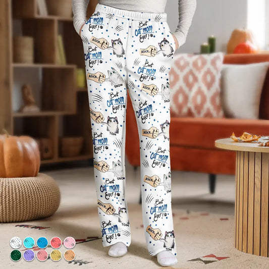 Best Cat Mom Mum Ever - Personalized Pajama Pants