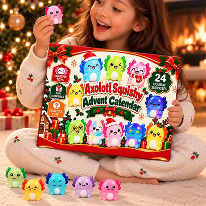 Squishy Axolotl Gift For Kids - Festive Christmas Countdown Advent Calendar