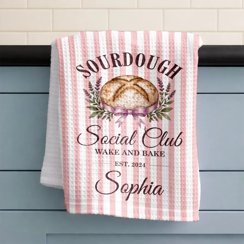 Sourdough Social Club Wake And Bake - Personalized Kitchen Towel