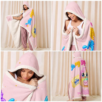 Christmas Gift For Girls Squishy Lover - Personalized Name The Year Of Squishy Hunting Wearable Hooded Blanket