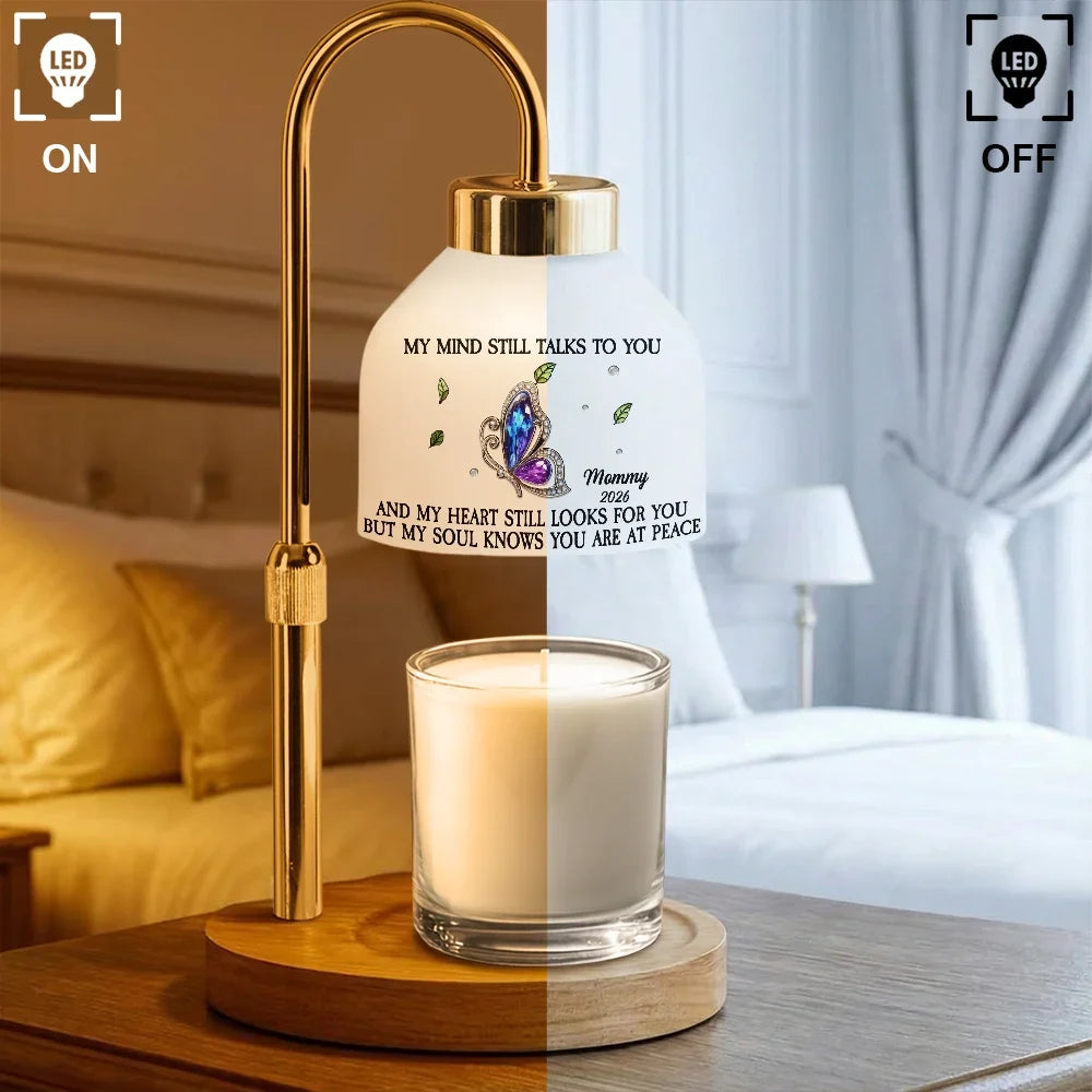 Memorial My Mind Still Talks To You - Personalized Candle Warmer Lamp
