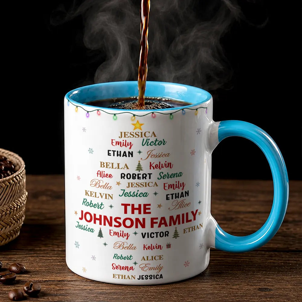 Custom Family Names Christmas - Personalized Accent Mug