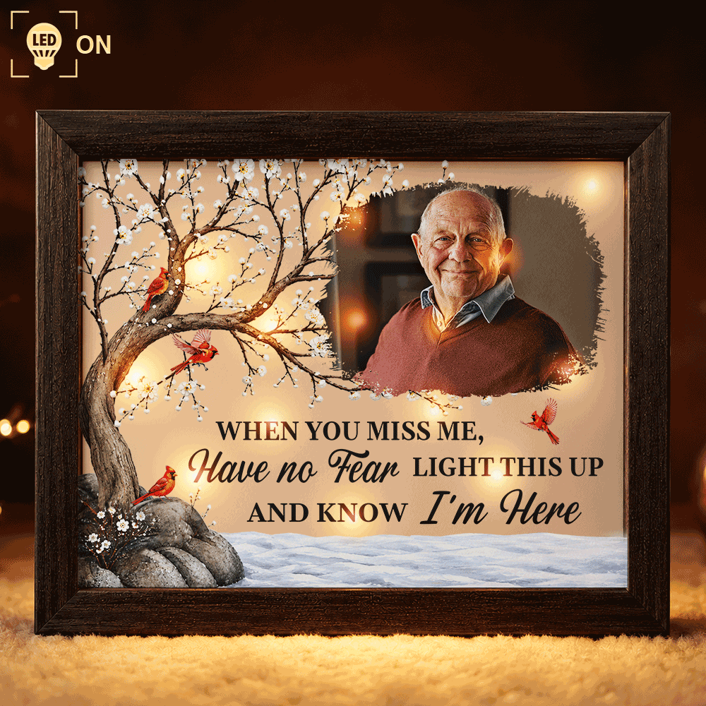Custom Photo Memorial I'm Always With You - Personalized LED Light Shadow Box