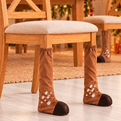 Christmas Home Decor, Dining Room Gift For Family - Santa, Reindeer, Elf Boot Furniture Leg Cover