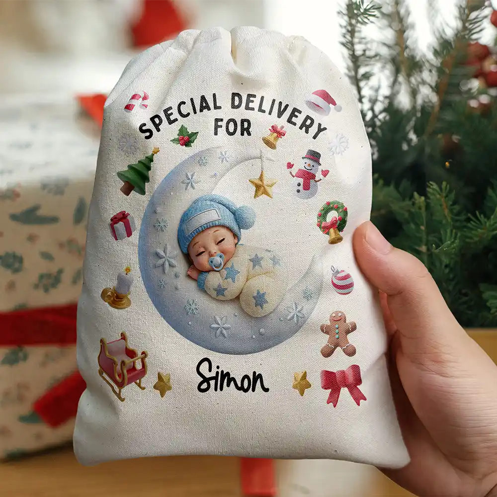 Special Delivery For Baby First Christmas - Personalized Favor Bag
