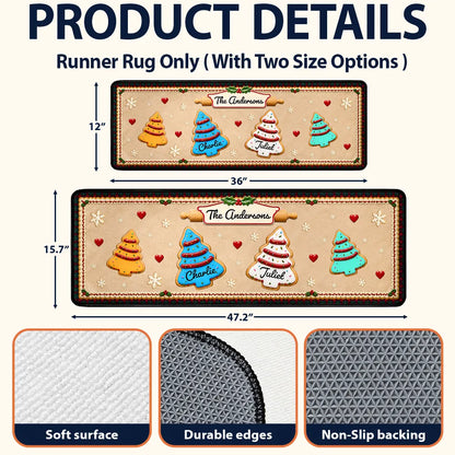 Custom Family Christmas Cookie - Personalized Runner Rug