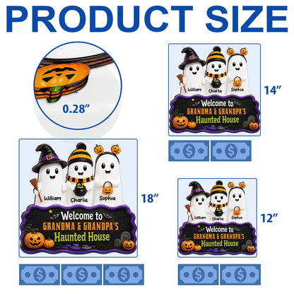 Welcome To Haunted House Halloween Boo - Personalized Custom Shaped Wood Sign