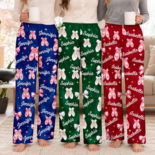 Ballet Gift For Teen Girls - Personalized Coquette Bow Pajama Pants